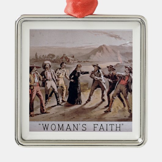 "Der Glaube der Frau" (Farbelitho) Silbernes Ornament (Vorne)
