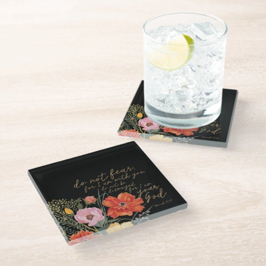 Der Glaube der Menschen - keine Angst, denn ich bi Glasuntersetzer (Schrägansicht)