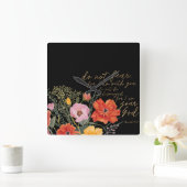 Der Glaube der Menschen - keine Angst, denn ich bi Quadratische Wanduhr (Zuhause)