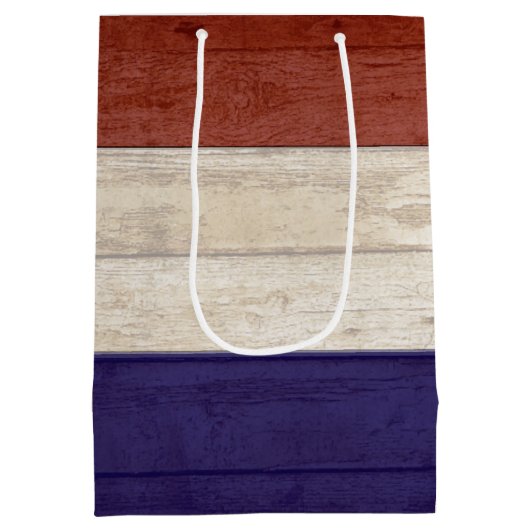 Der Glaube, die Freiheit patriotisches Holz Mittlere Geschenktüte (Rückseite)