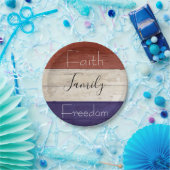 Der Glaube, die Freiheit patriotisches Holz Pappteller (Party)