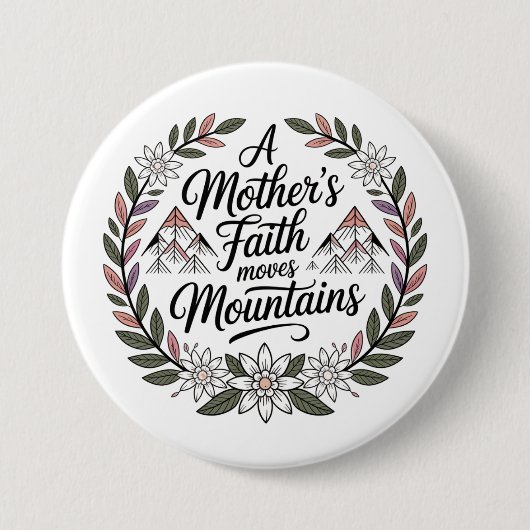 Der Glaube einer Mutter bewegt Berge Button (Vorderseite)