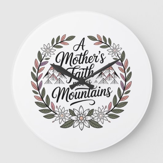 Der Glaube einer Mutter versetzt Berge Große Wanduhr (Vorderseite)