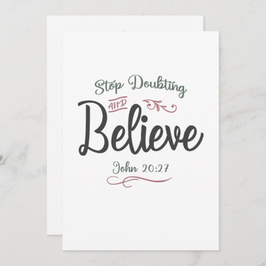 Der Glaube gezinkt - Schluss mit Zweifeln und Glau Dankeskarte (Vorne/Hinten)