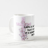 Der Glaube glaubt nicht.. Christliche Tasse (Vorderseite Links)
