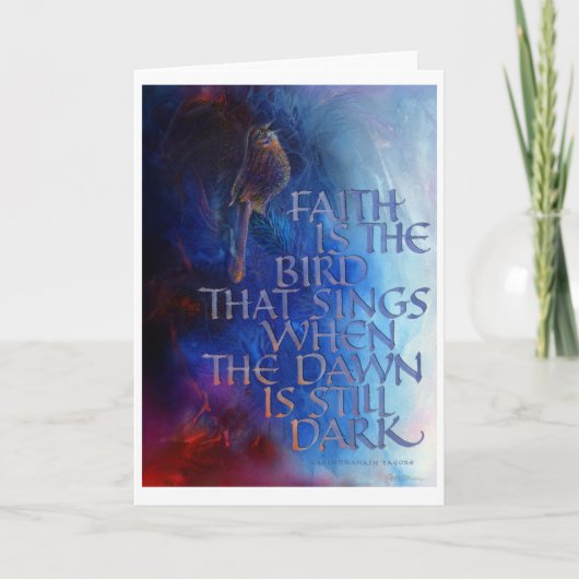 "Der Glaube ist der Vogel, der singt", 5" x 7", ge Karte (Vorderseite)