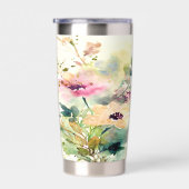 Der Glaube ist, florale Aquarellbilder Thermobecher (Rechts)