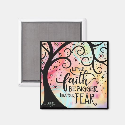 Der Glaube ist größer als die Angst Hübsche Inspir Magnet (Vorderseite/Rückseite)