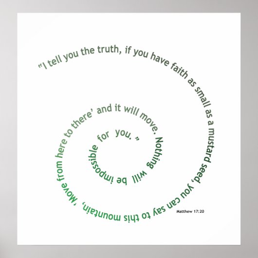 Der Glaube ist klein wie ein Senfsamen Poster (Vorne)