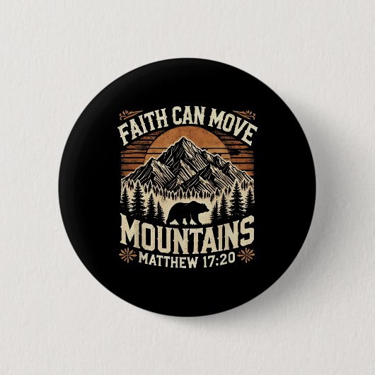 Der Glaube kann Berge bewegen Inspiration Jesus Ch Button (Vorderseite)