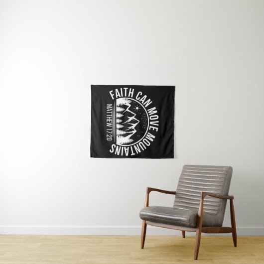 Der Glaube kann Berge bewegen Wandteppich (Beispiel (Horizontal))