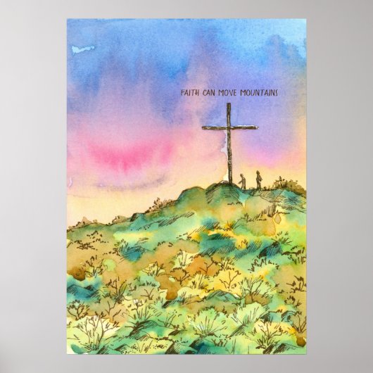 Der Glaube kann Berge kreuzen Poster (Vorne)