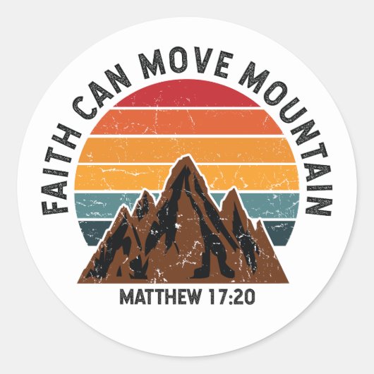 Der Glaube kann den Berg bewegen Runder Aufkleber (Vorderseite)