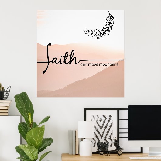 Der Glaube kann den Text der Gebirge verschieben, Poster (Heimbüro)