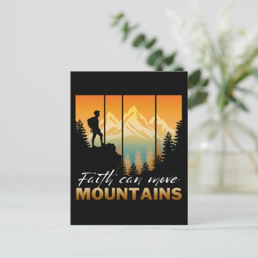 Der Glaube kann die Berge bewegen Postkarte (Stehend Vorderseite)