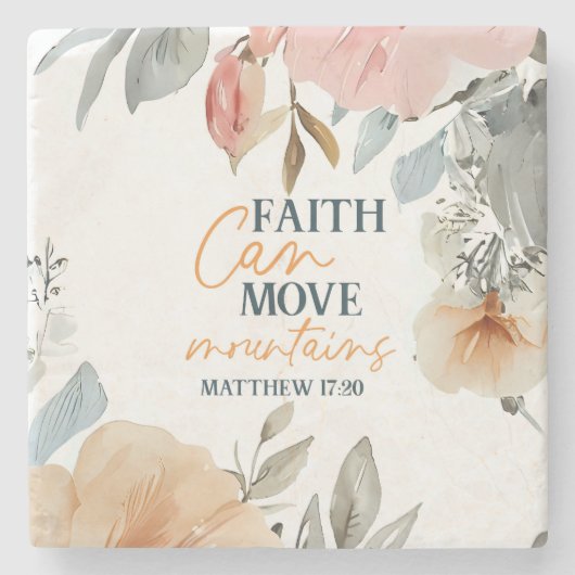 Der Glaube kann die Berge bewegen Steinuntersetzer (Vorderseite)