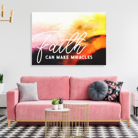 Der Glaube kann die Wunder der Grunge Cliff Abstra Leinwanddruck (Insitu (Wohnzimmer))