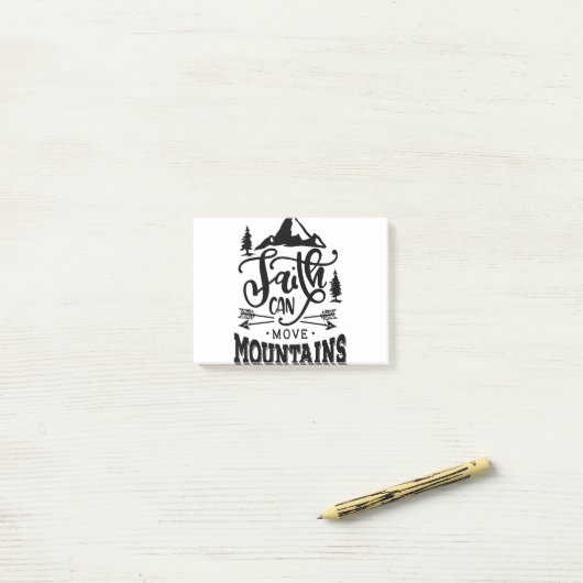 Der Glaube kann Gebirge bewegen Post-it Klebezettel (Auf Schreibtisch)