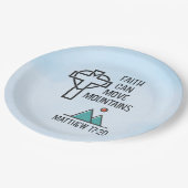 Der Glaube kann Gebirge Christliches biblisches Zi Pappteller (Schrägansicht)