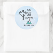 Der Glaube kann Gebirge Christliches biblisches Zi Runder Aufkleber (Tasche)