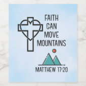 Der Glaube kann Gebirge Christliches biblisches Zi Weinetikett (Einzelnes Label)