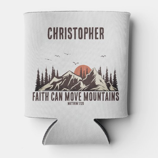 Der Glaube kann Gebirge Christliches Geschenk für  Dosenkühler (Vorderseite)