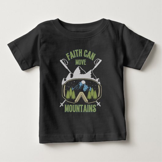 Der Glaube kann Gebirge verschieben Zitat Baby T-shirt (Vorderseite)