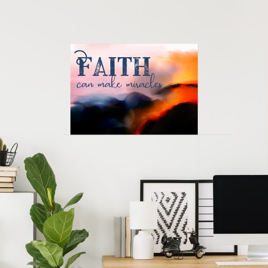 Der Glaube kann Wunder bewirken, die Klippe leucht Poster (Heimbüro)