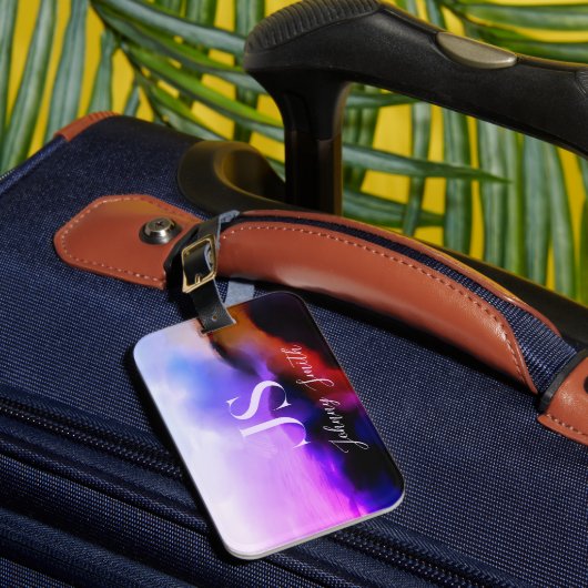 Der Glaube kann Wunder zu Ombre Cliff Monogram mac Gepäckanhänger (Vorderseite Insitu 1)