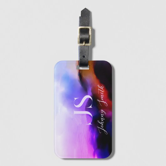 Der Glaube kann Wunder zu Ombre Cliff Monogram mac Gepäckanhänger (Vorderseite Vertikal)