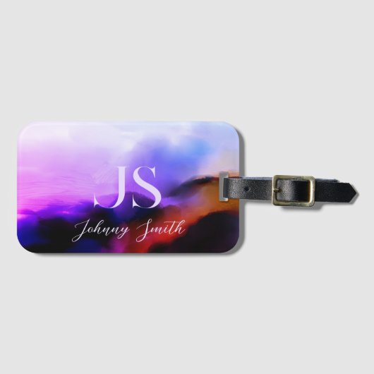 Der Glaube kann Wunder zu Ombre Cliff Monogram mac Gepäckanhänger (Vorderseite (Horizontal))