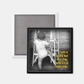 Der Glaube macht diesen ersten Schritt Magnet (Vorderseite/Rückseite)