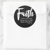 Der Glaube macht Dinge möglich - Luke 1:37 Runder Aufkleber (Tasche)