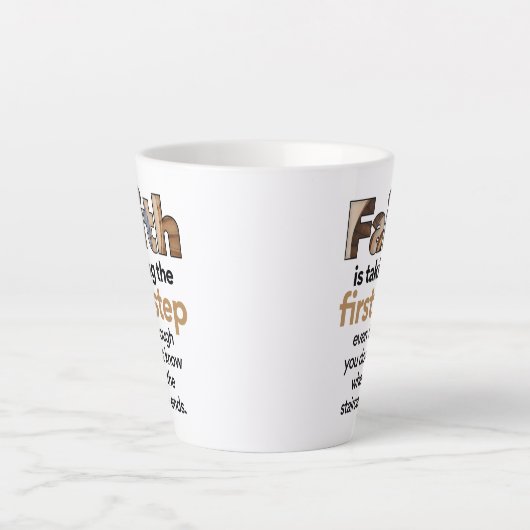 "Der Glaube nimmt den ersten Schritt.." Grafik (1. Milchtasse (Vorderseite)