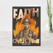 Der Glaube über Angst Feuerwehrmann Christlich Karte (Vorderseite)