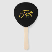 Der Glaube über Angst Gold und Schwarz Fächer (Vorderseite)