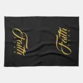 Der Glaube über Angst Gold und Schwarz Geschirrtuch (Horizontal)