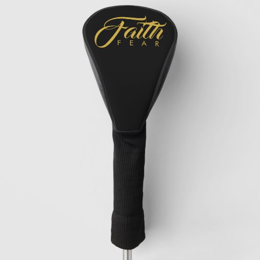 Der Glaube über Angst Gold und Schwarz Golf Headcover (Vorderseite)