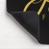 Der Glaube über Angst Gold und Schwarz Mousepad (Ecke)