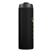 Der Glaube über Angst Gold und Schwarz Thermosbecher (Vorderseite)