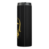 Der Glaube über Angst Gold und Schwarz Thermosbecher (Rückseite)