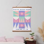 Der Glaube über die Angst Christliches Glaubenspen Wandteppich Mit Holzrahmen (Schlafzimmer)