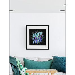 Der Glaube über die Angst Galaxy Burst Design Poster