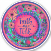 Der Glaube über die Angst Hübsch rosa Inspirivity Aufkleber (Vorderseite)