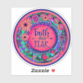 Der Glaube über die Angst Hübsch rosa Inspirivity Aufkleber (Blatt)