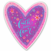 Der Glaube über die Angst Hübsches Herz rosa Inspi Aufkleber (Vorderseite)