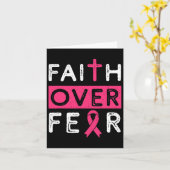 Der Glaube über die Angst rosa Ribbon Brustkrebs-A Karte (Gelbe Blume)