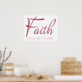 Der Glaube über die Ermutigung in Rot Poster (Küche)