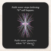 Der Glauben-Kreuz nie Untersetzer w/Feather (Vorderseite)