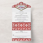Der Glitzer Damask Las Vegas Wedding Collection All In One Einladung (Innen Boden)